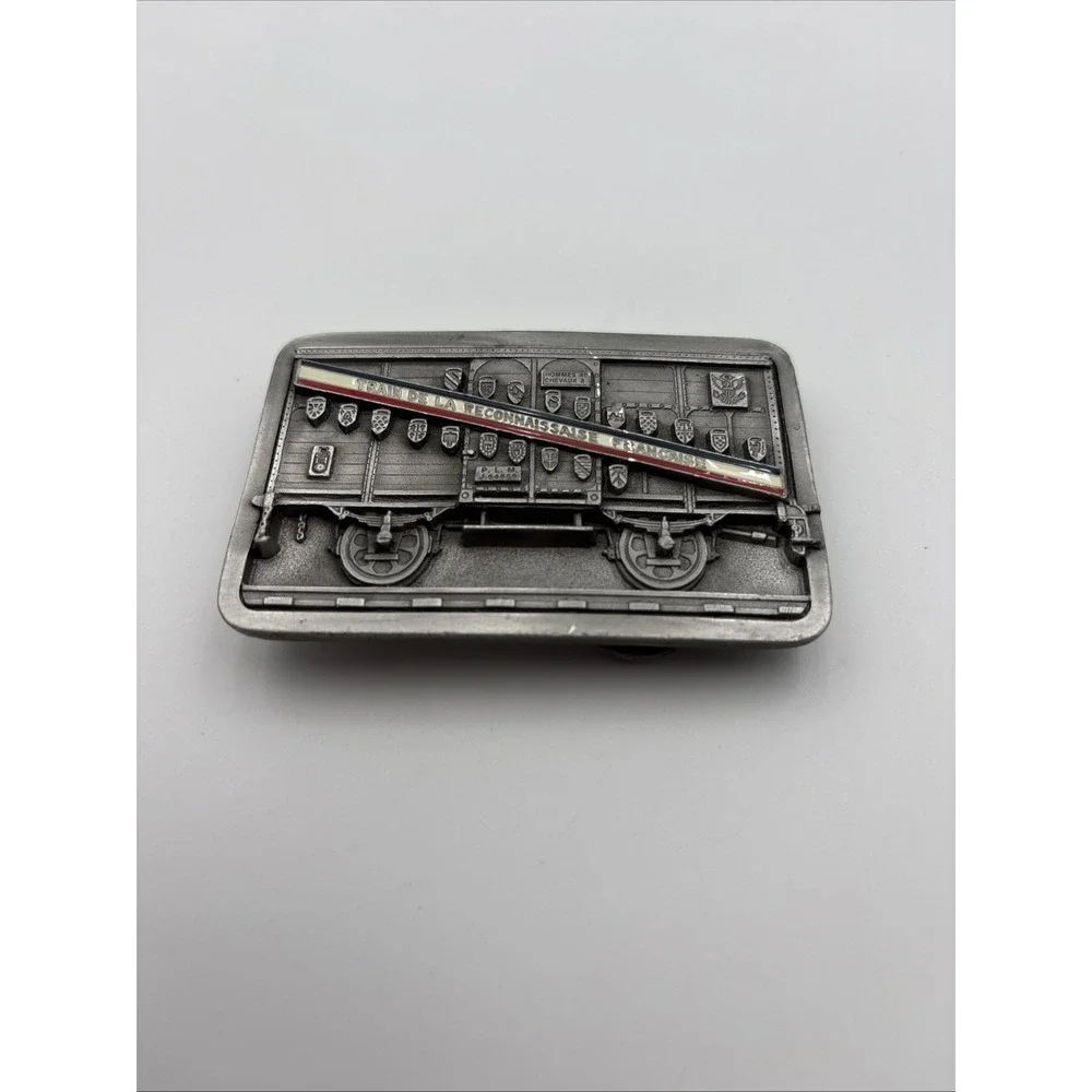 Vtg 1996 Siskiyou Merci Boxcar Train Railroad Pewter Belt Buckle 960758